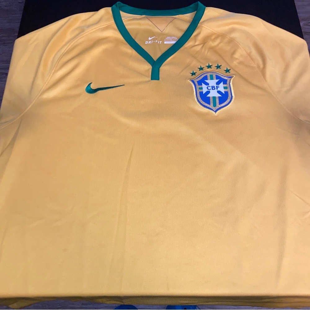 Nike Official Brazil 2014-2016 Home Soccer Jersey, Men’s Large HEAVY USE